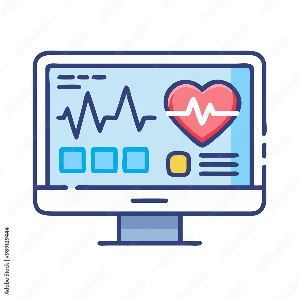 Minimalist heart rate monitor icon for health apps and medical websites Minimalist heart rate monitor icon for health apps and medical websites