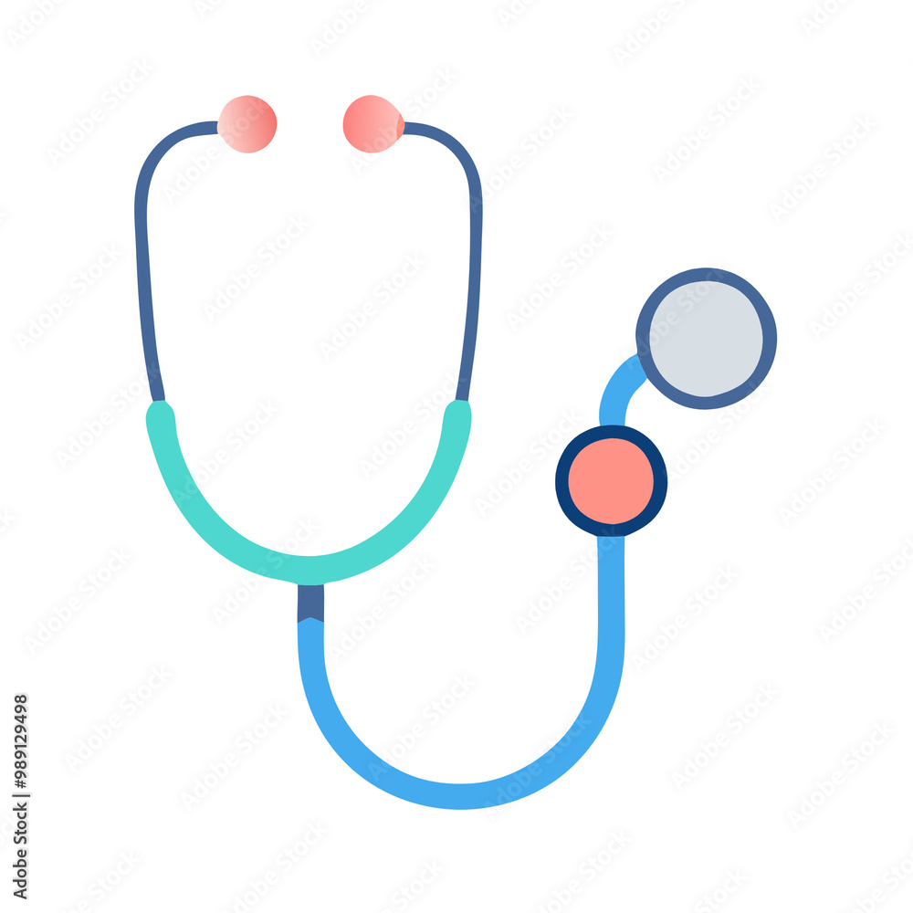 A minimalist stethoscope icon, symbolizing health checkups, with smooth curves and simple design A minimalist stethoscope icon, symbolizing health checkups, with smooth curves and simple design