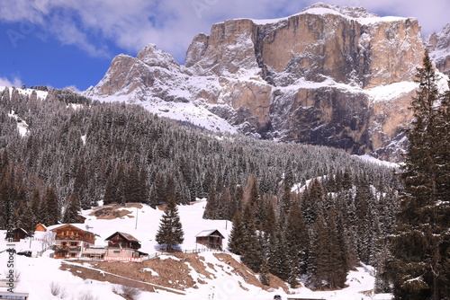 passo sella, dolomites, trentino alto adige, snowy mountains