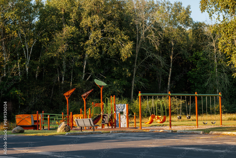 Children's playground equipment at Harrington Beach State Park, Belgium, Wisconsin, partially lit by the early morning mid-September sunshine Children's playground equipment at Harrington Beach State Park, Belgium, Wisconsin, partially lit by the early morning mid-September sunshine