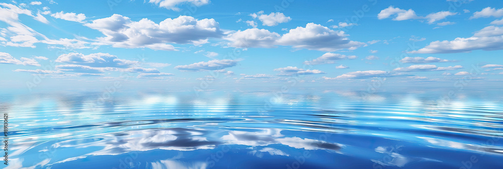 Blue Water Ripples Reflecting Sky and Clouds Blue Water Ripples Reflecting Sky and Clouds