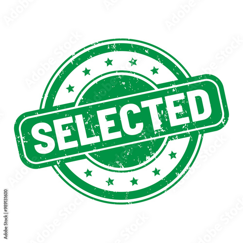 Selected round stamp icon grunge distressed style