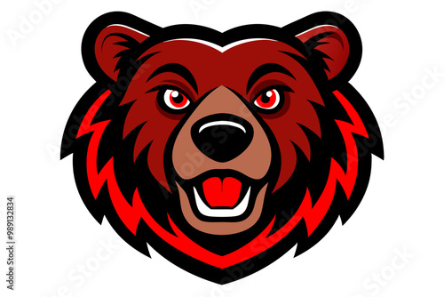 Brown Bear head mascot design vector photo