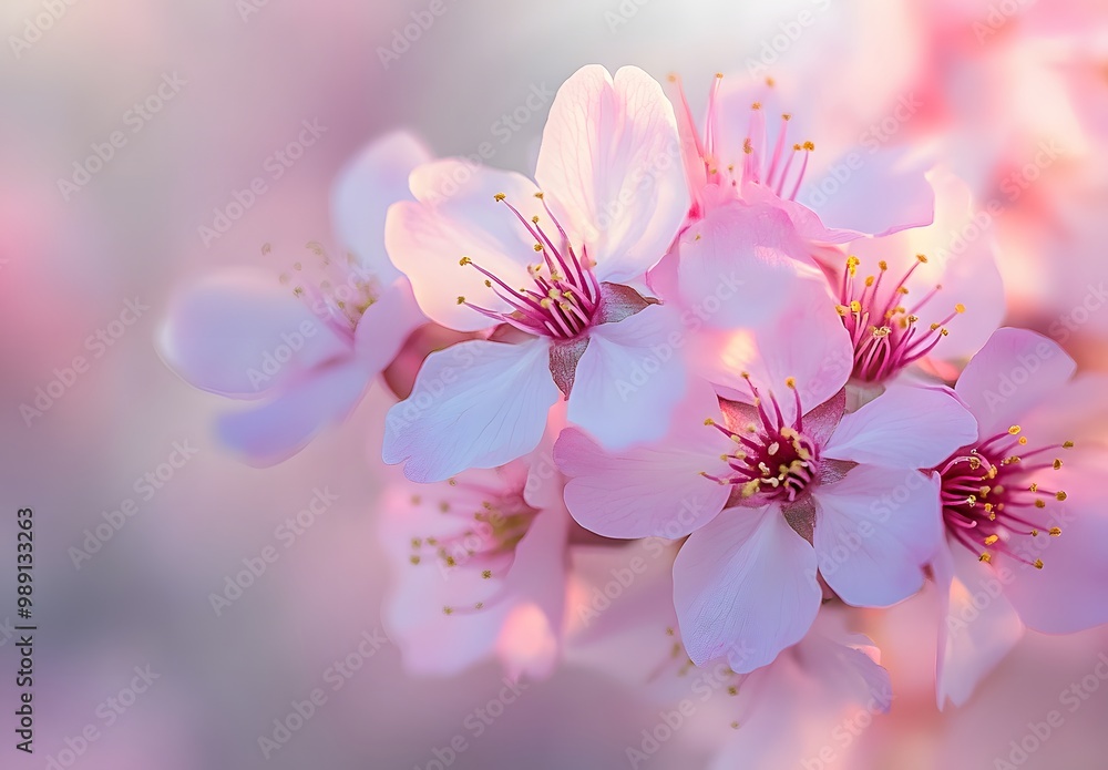 Delicate Pink Cherry Blossoms in Bloom Delicate Pink Cherry Blossoms in Bloom
