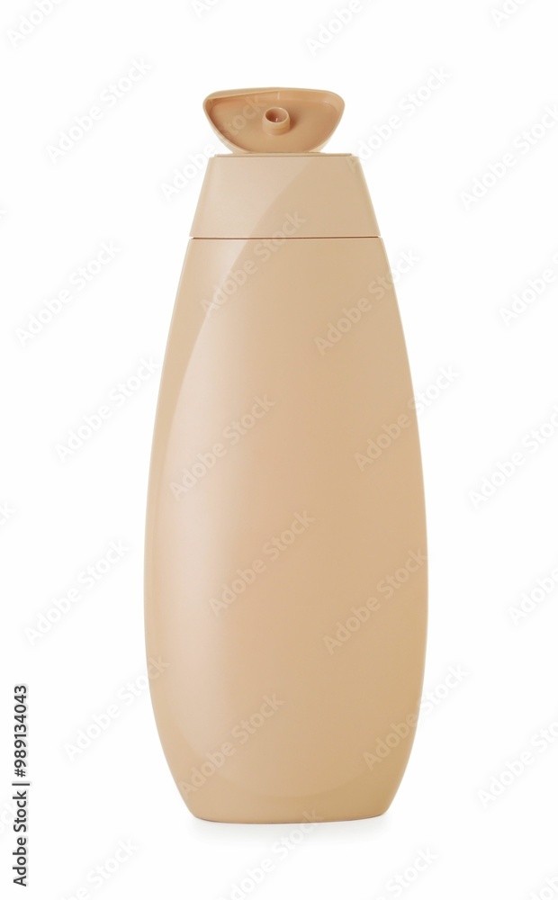 One blank bottle of shampoo isolated on white One blank bottle of shampoo isolated on white