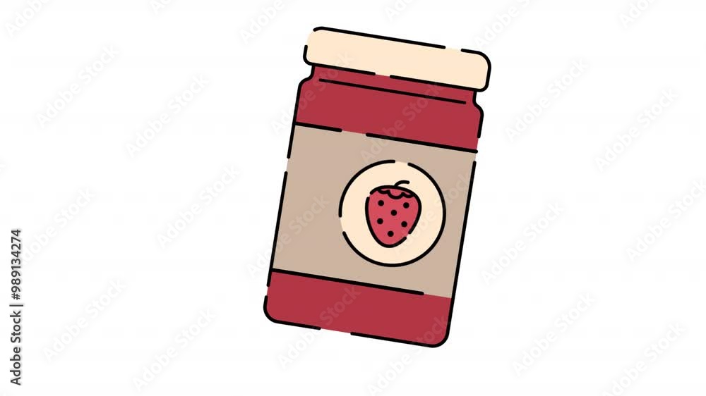 Strawberry Jam Illustration motion graphic animation with alpha channel. Strawberry Jam Illustration motion graphic animation with alpha channel.