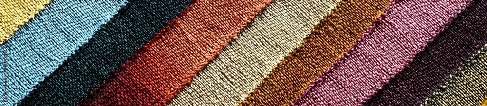 Fototapeta premium Colorful Diagonal Woven Fabric Texture
