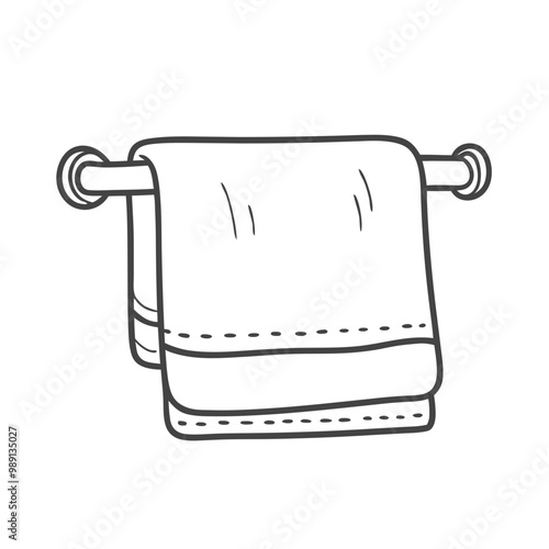 Hanging towel on a rack in minimalist design for hygiene and cleanliness