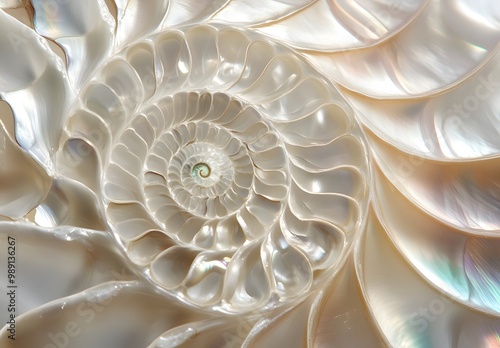 Nautilus Shell Close-Up: Intricate Spiral Pattern