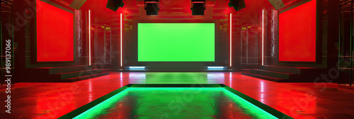 Eye-catching Game Show Decor: Red and Kelly Green photo