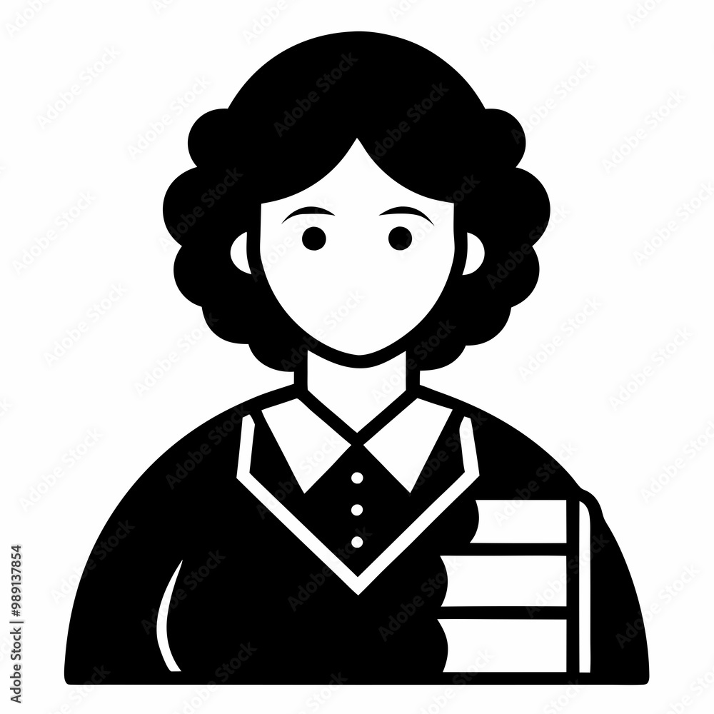 Librarian Black Vector silhouette