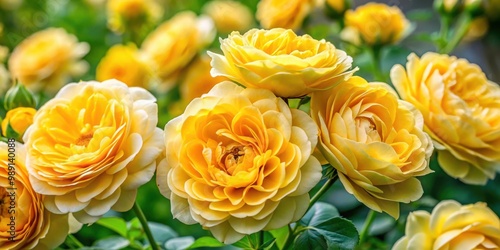 Yellow garden roses with medium-sized, double blooms, bred in Khortitsa, Ukraine