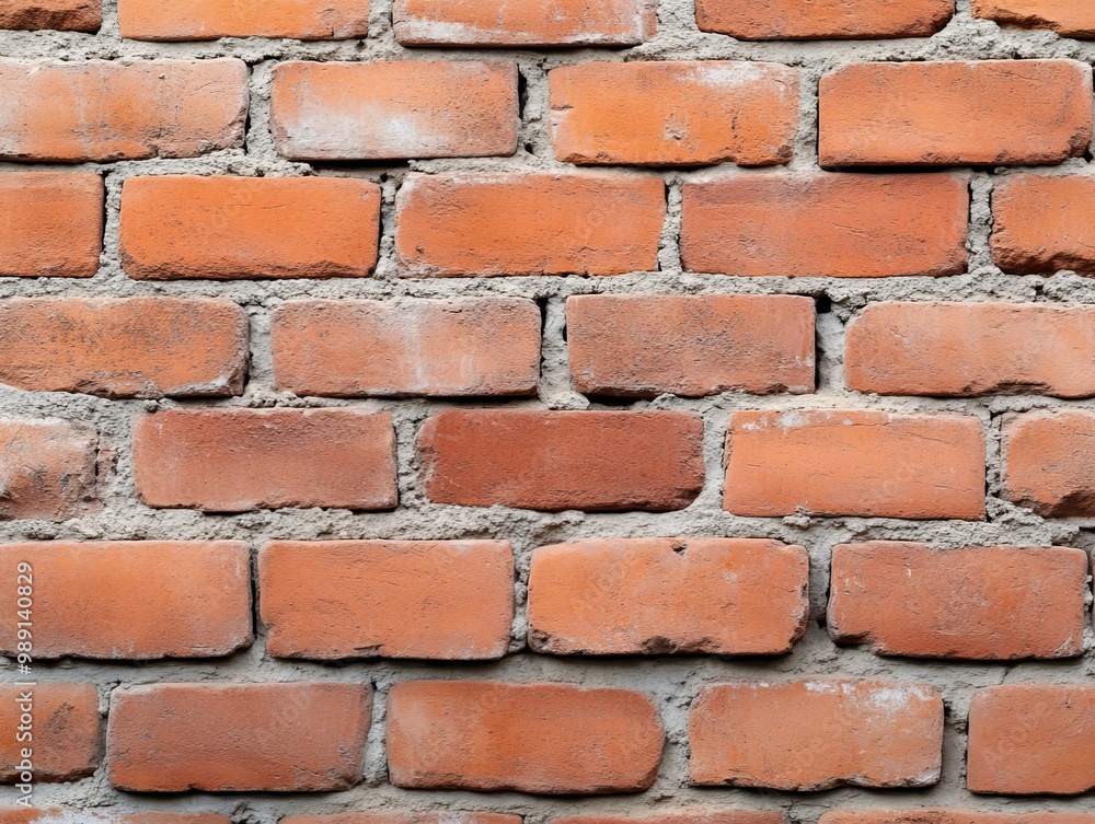 Obraz premium Detailed Texture of a Grunge Red Brick Wall with Weathered Grungy Pattern for Architectural Background