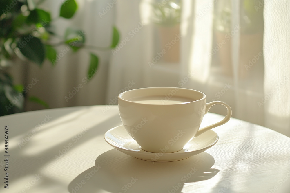 a cup of hot milk fresh serve on the yellow background a cup of hot milk fresh serve on the yellow background