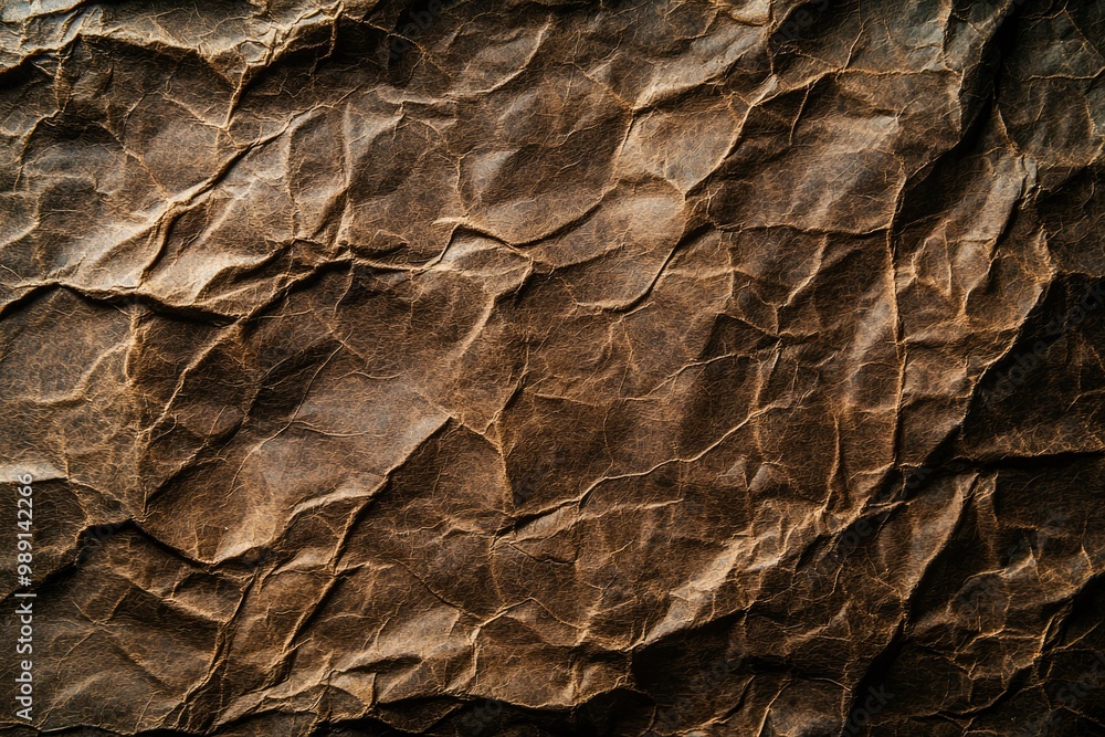 A Close-Up View of Crumpled Brown Paper A Close-Up View of Crumpled Brown Paper