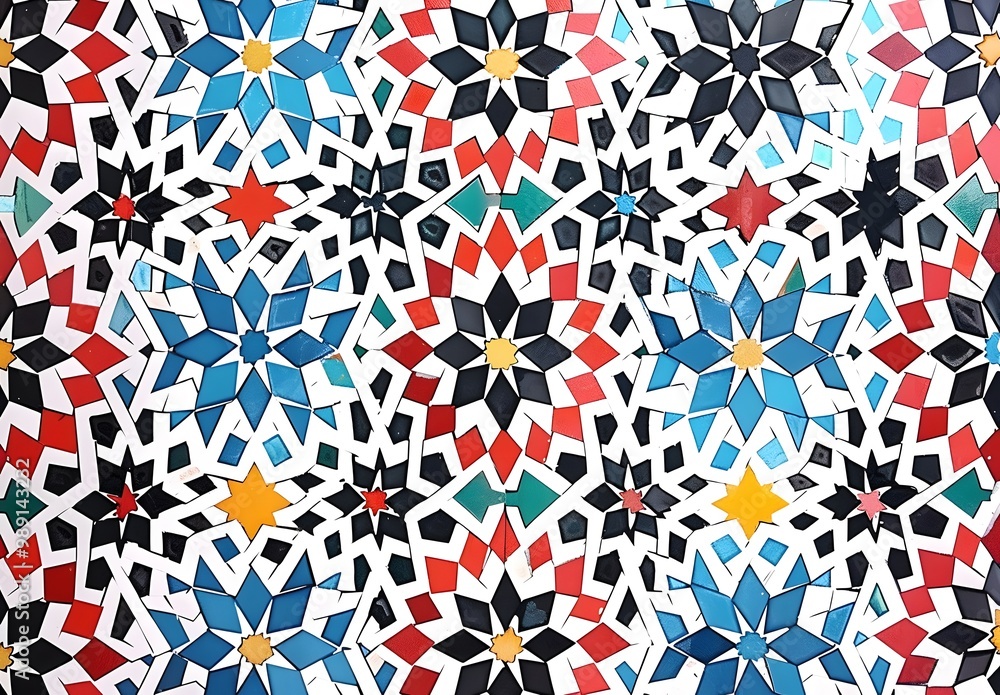 Colorful Islamic Geometric Pattern Mosaic Colorful Islamic Geometric Pattern Mosaic