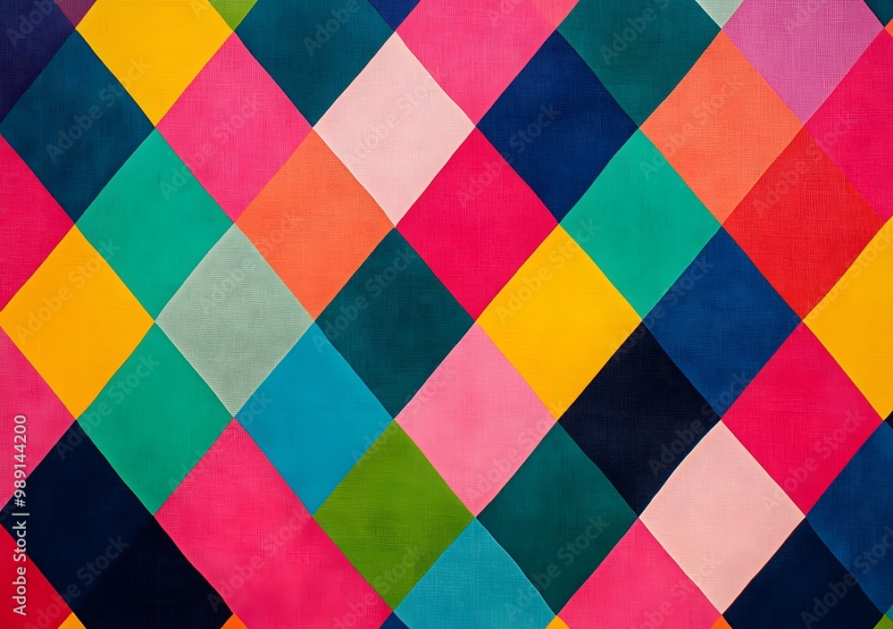 Colorful Diamond Geometric Pattern Fabric Colorful Diamond Geometric Pattern Fabric