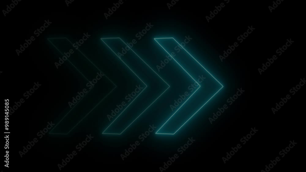 neon Right arrow icon animation