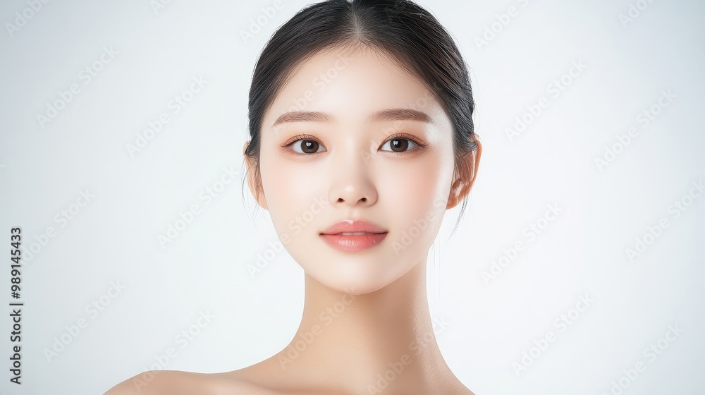 Serene and Captivating Portrait of a Young Asian Woman with Flawless Beauty Serene and Captivating Portrait of a Young Asian Woman with Flawless Beauty