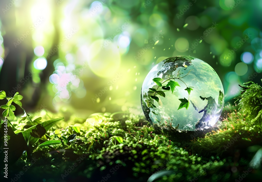Crystal Globe with Greenery - Environmental Sustainability Crystal Globe with Greenery - Environmental Sustainability