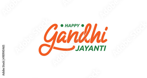 Happy Gandhi Jayanti Handwritten Calligraphy vector design. Perfect for Celebrating Peace, Educational Content, Social Media Posts, and Inspirational Messages