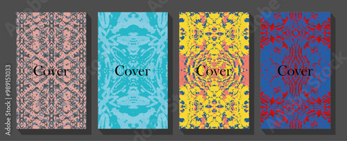 Set of minimal covers design. Colorful gradient vector background. Royal vector template for premium menu, formal invitation, flyer layout, lux invite card