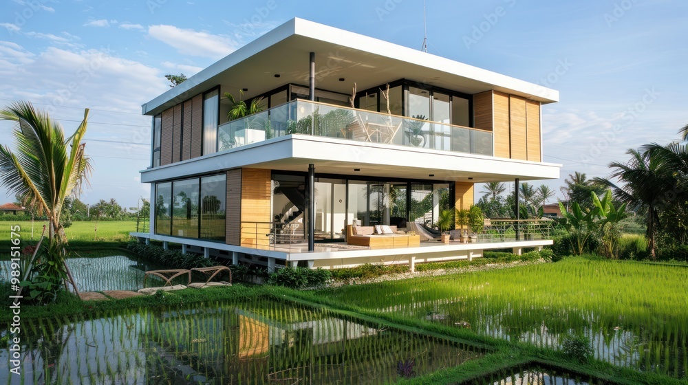 Modern Villa in Lush Rice Paddy Fields Modern Villa in Lush Rice Paddy Fields