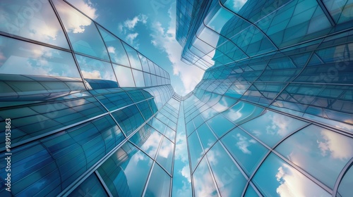 modern abstract glass architectural forms.