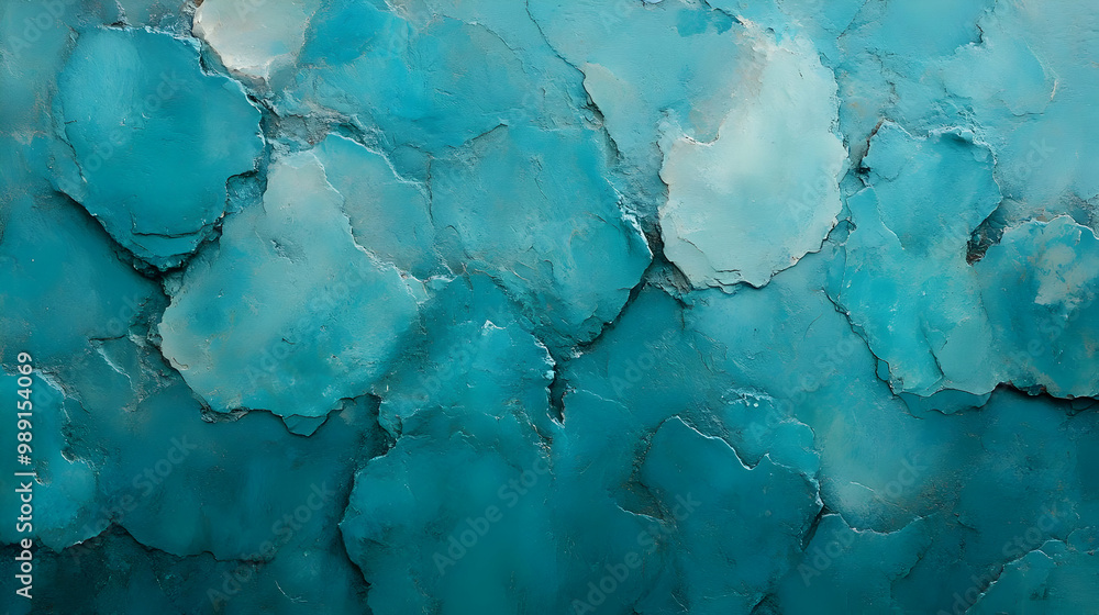 Teal Cracked Wall Texture Background, Abstract Design, Grunge Art Teal Cracked Wall Texture Background, Abstract Design, Grunge Art