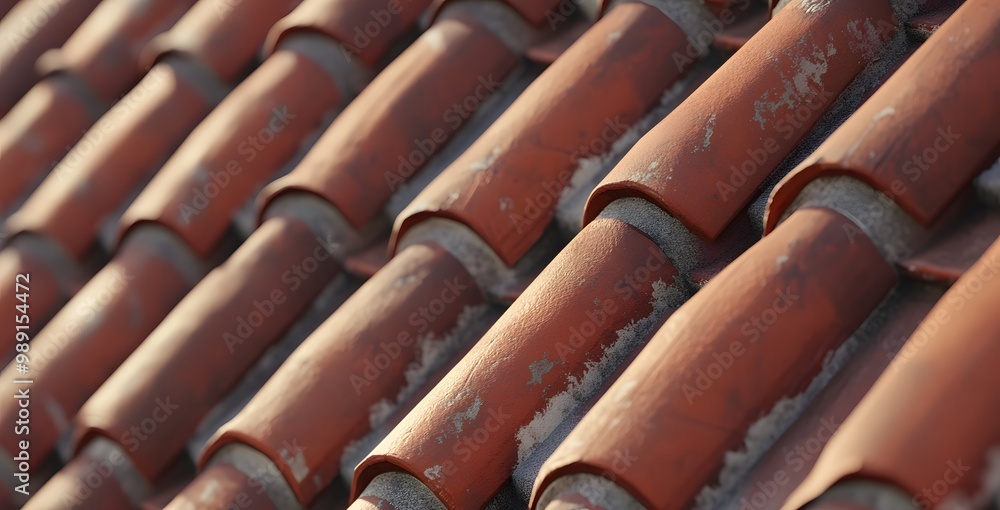 Closeup of Red Clay Roof Tiles Pattern Closeup of Red Clay Roof Tiles Pattern