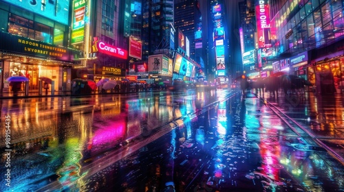 Rainy Night in Times Square