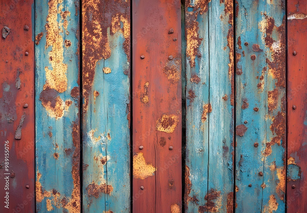Rustic Weathered Wood Texture with Blue and Brown Streaks Rustic Weathered Wood Texture with Blue and Brown Streaks
