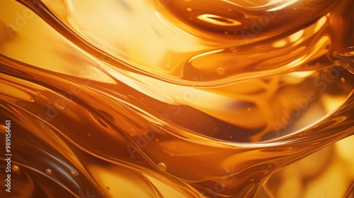 A close-up shot capturing the fluid motion of frothy amber liquid, glistening with warmth and energy.