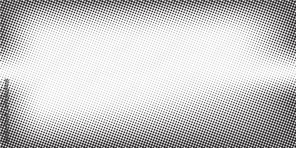 Fototapeta premium Halftone faded gradient texture. Grunge halftone grit background. White and black sand noise wallpaper.