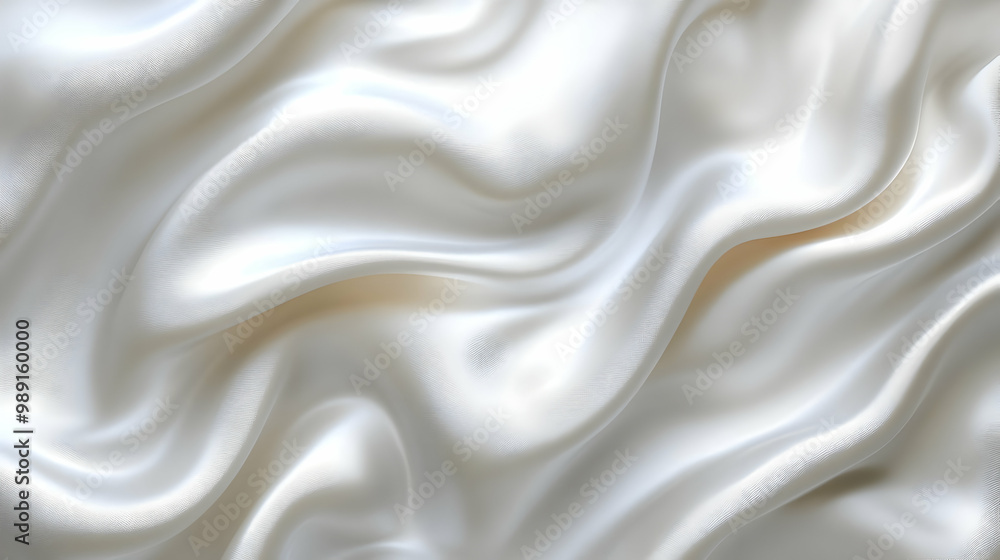 White Silk Fabric Draped Smoothly in Elegant Waves White Silk Fabric Draped Smoothly in Elegant Waves