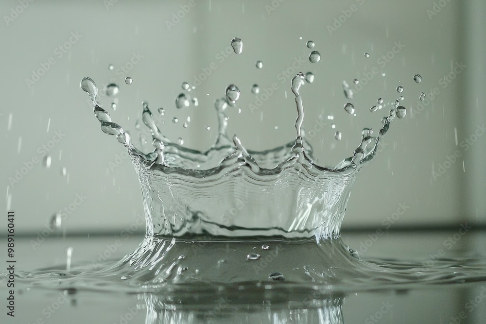 Water Droplet Splashing and Creating a Crown-Like Formation Water Droplet Splashing and Creating a Crown-Like Formation