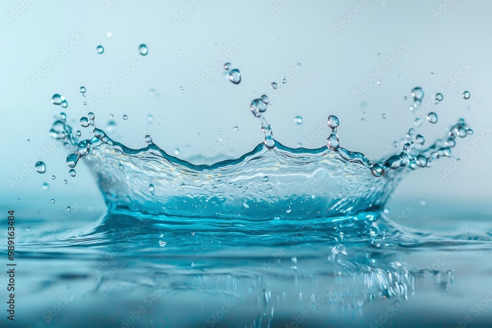 Water Droplet Splash Creating a Crown-Shaped Wave Water Droplet Splash Creating a Crown-Shaped Wave