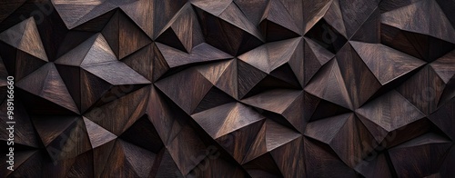 Abstract Dark Wood Triangle Pattern