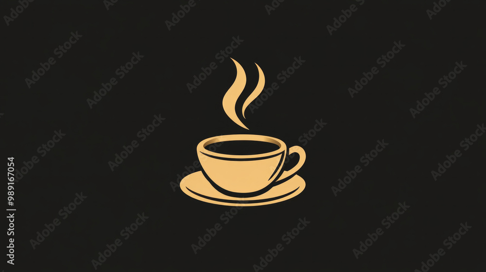 Obraz premium Coffee shop logo that combines artistic and simple design elements. AI generative.