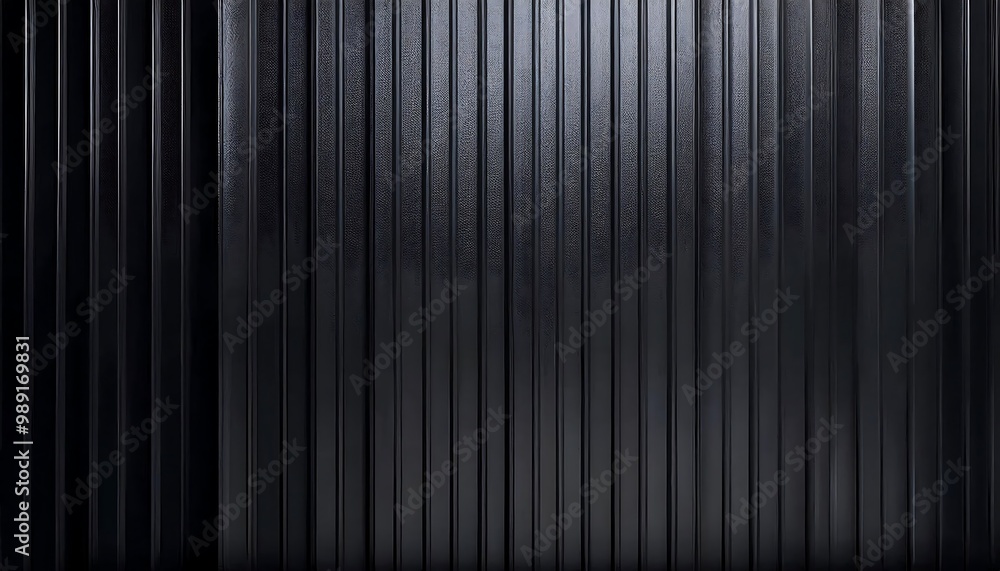 Metallic black texture. Steel sheet roof background. Iron corrugated background. Metallic black texture. Steel sheet roof background. Iron corrugated background.