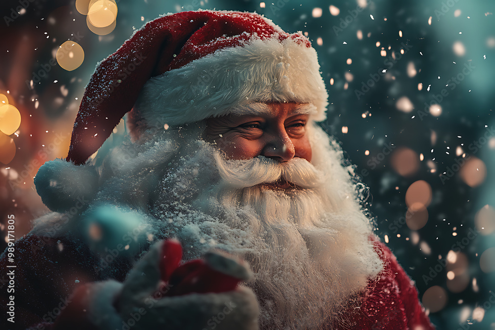 Festive characters such as Santa Claus capturing the magic and joy of the holiday season Festive characters such as Santa Claus capturing the magic and joy of the holiday season