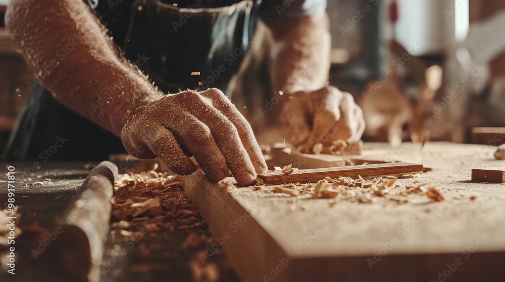 Skilled carpenter crafting with wood mastering joinery and fine details in woodwork Skilled carpenter crafting with wood mastering joinery and fine details in woodwork