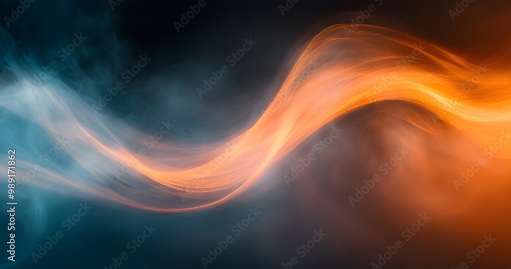 Abstract Flowing Light in Orange and Blue Abstract Flowing Light in Orange and Blue
