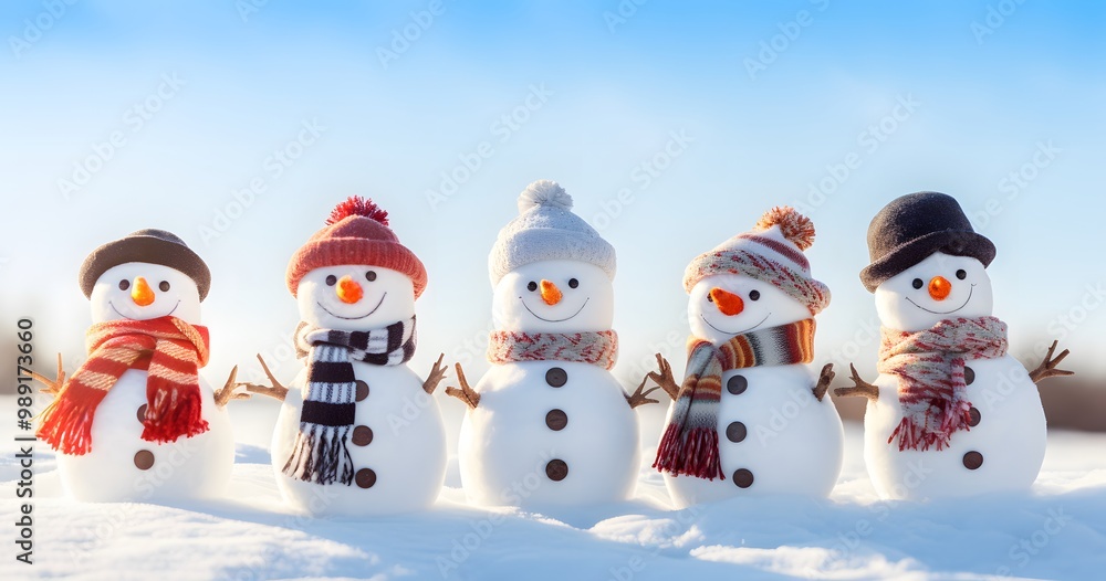 Cute Snowmen In Winter Wonderland Cute Snowmen In Winter Wonderland