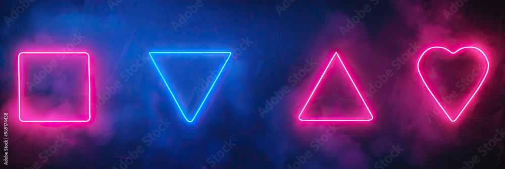 Neon Signboard: Blue and Pink Abstract Shapes Neon Signboard: Blue and Pink Abstract Shapes