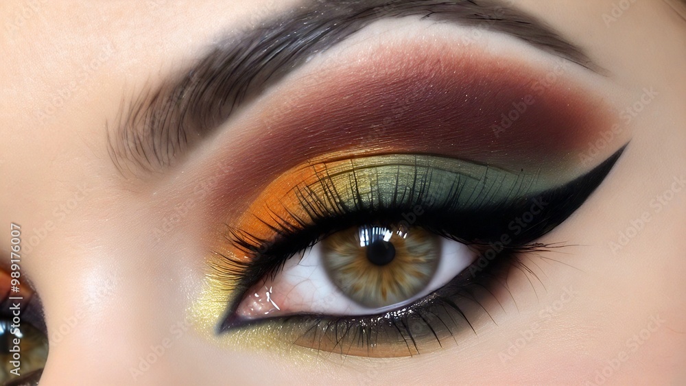 Obraz premium amazing fall, autumn eye makeup