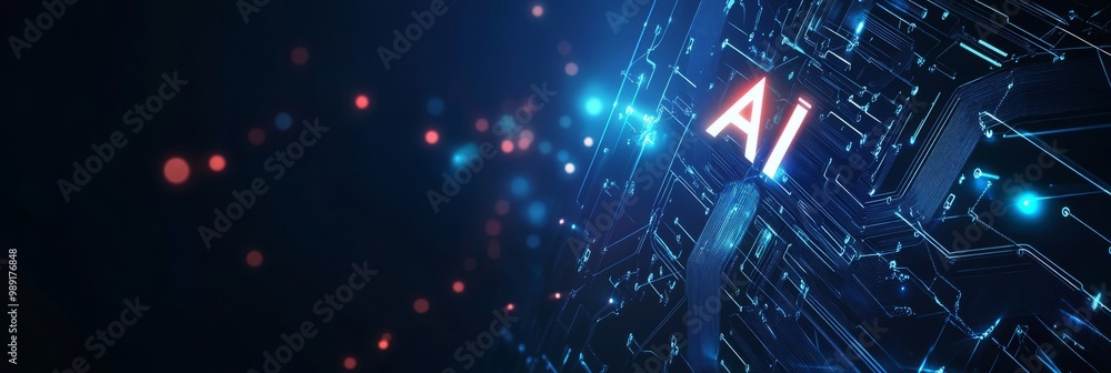AI futuristic technology background vector. AI futuristic technology background vector.
