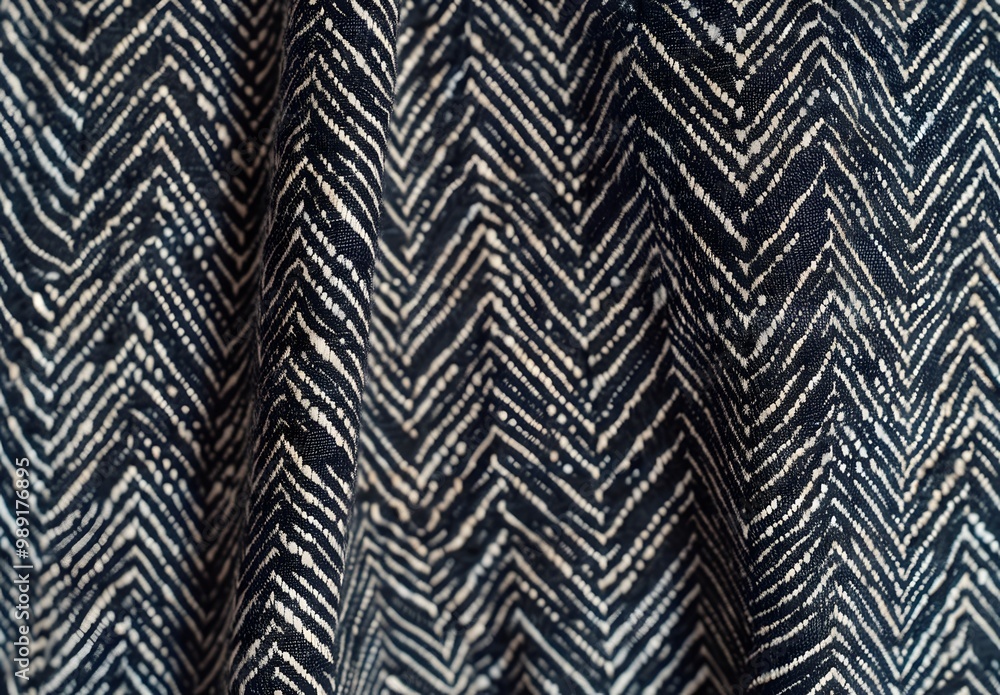 Dark Grey Herringbone Fabric Texture for Design