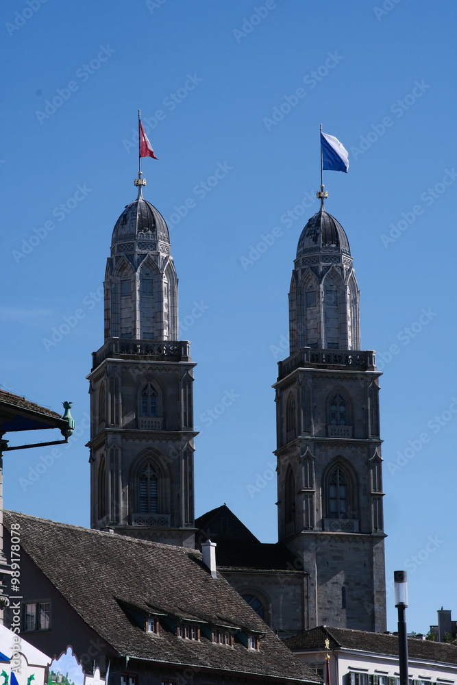 Obraz premium Grossmünster church in Zürich city