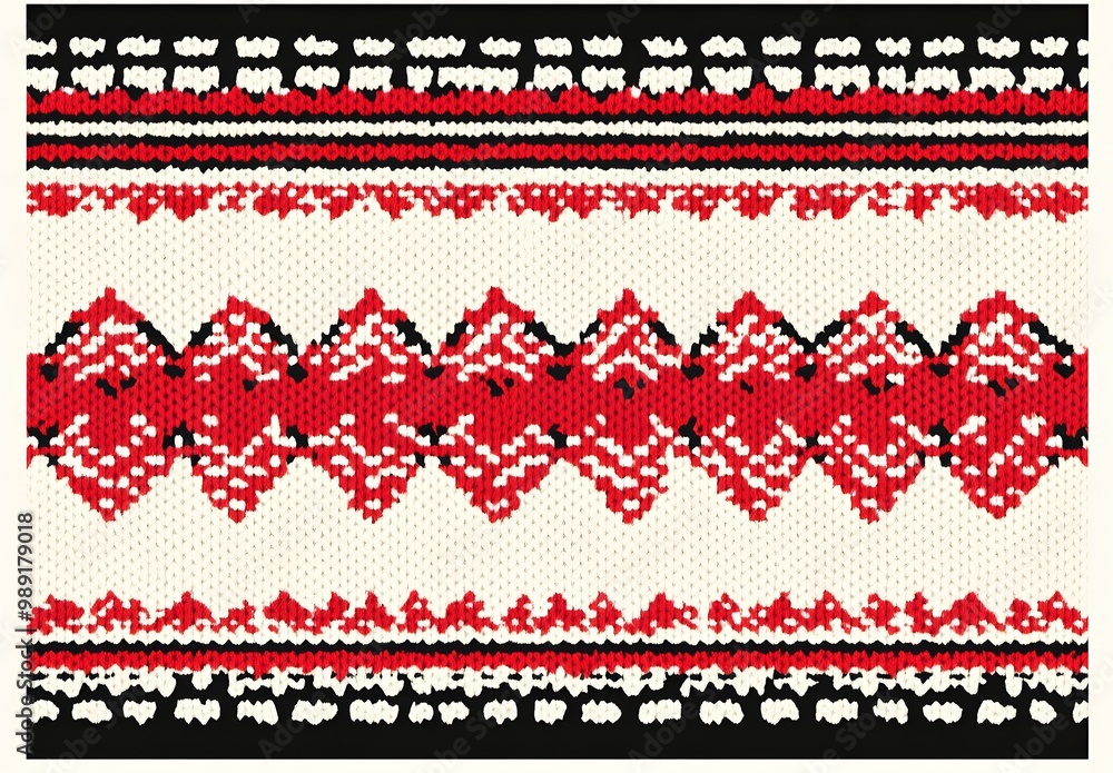 Red and White Scandinavian Knitted Texture Pattern Red and White Scandinavian Knitted Texture Pattern
